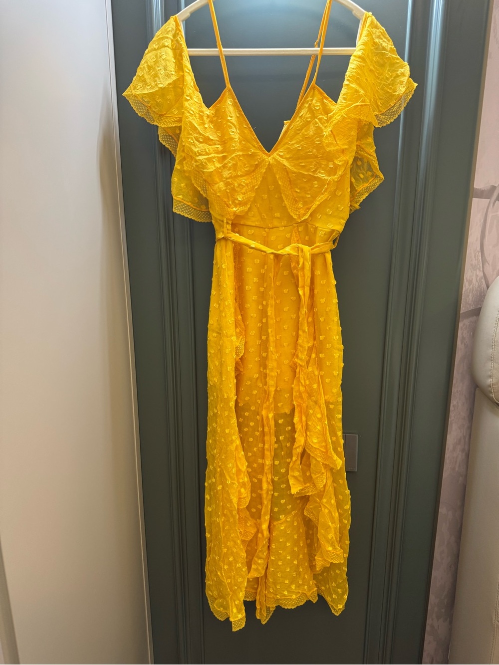 Alice McCall Yellow Ruffle Jumpsuit - Sleeveless V-Neck